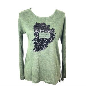 Oh M G! Olive/Black Whimsy Pullover Long Sleeve L